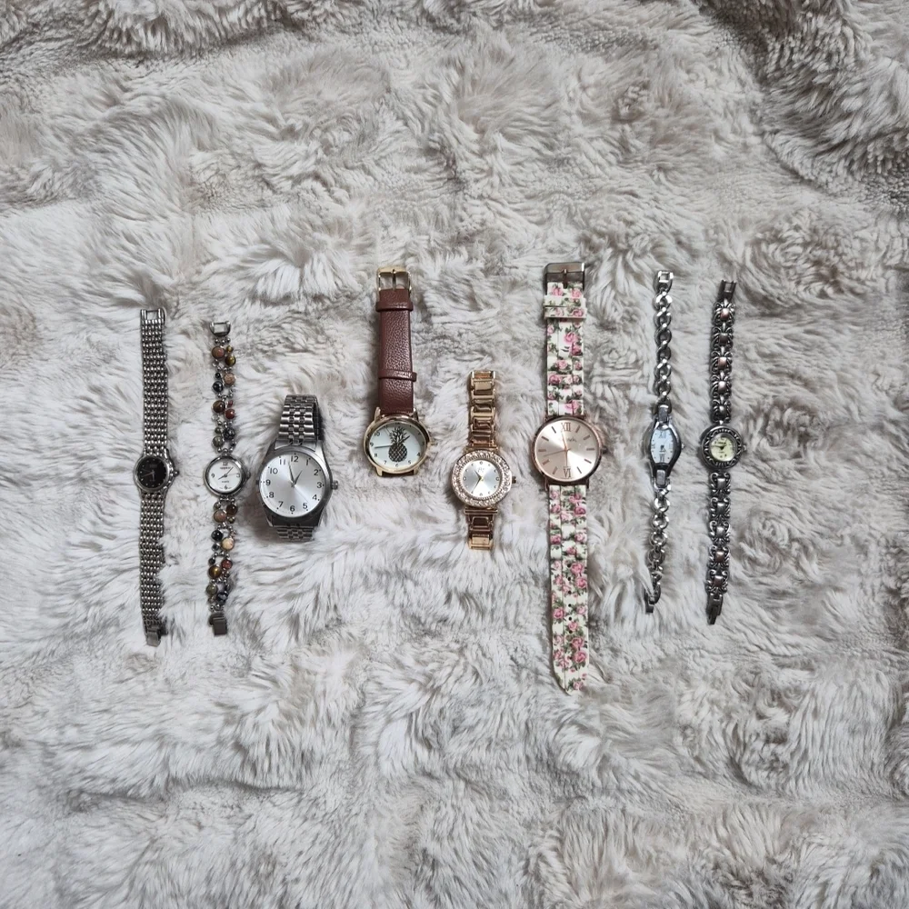 Watch Bundle Lot Vintage Modern Silver Tone Floral Silicone Band Large Mixed Lot